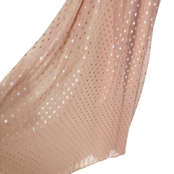 Anthropologie BHLDN Metallic Dots Paris Maxi Dress Gown Pink Size S - Picture 3 of 11